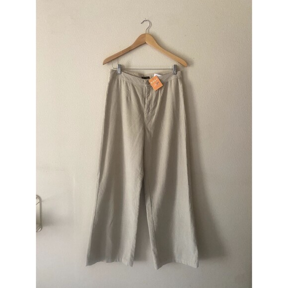 NWT Roxy Chloe X Kim Corduroys High Waist Wide Leg Pant Womens 30 Pelican Cream - Picture 3 of 8
